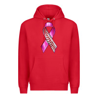 Red Breast Cancer Ribbon Baseball Premium Hoodie - texasbilliewilder