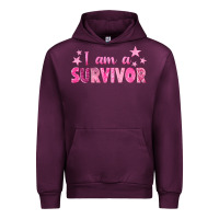 Mauve Wine I Am a Survivor Breast Cancer Urban Hoodie - texasbilliewilder