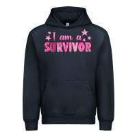 Navy I Am a Survivor Breast Cancer Urban Hoodie - texasbilliewilder