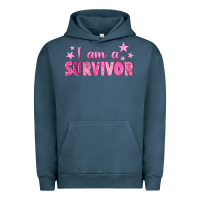 Pigment Midnight Navy I Am a Survivor Breast Cancer Urban Hoodie - texasbilliewilder