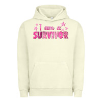 Pigment Pistachio I Am a Survivor Breast Cancer Urban Hoodie - texasbilliewilder