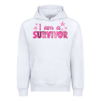 White I Am a Survivor Breast Cancer Urban Hoodie - texasbilliewilder