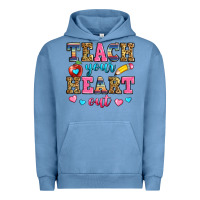 Pigment Pebble Blue teach your heart out Urban Hoodie - Zillion Design Studio