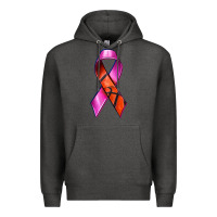 Charcoal Heather Breast Cancer Ribbon Basketball Premium Hoodie - texasbilliewilder