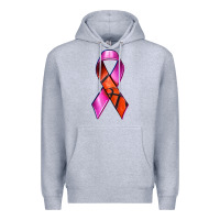 Heather Grey Breast Cancer Ribbon Basketball Premium Hoodie - texasbilliewilder