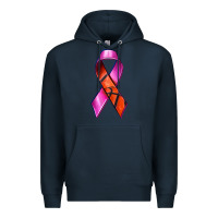 Navy Breast Cancer Ribbon Basketball Premium Hoodie - texasbilliewilder