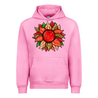 Fuchsia Pink strawberry sunflower Urban Hoodie - Zillion Design Studio