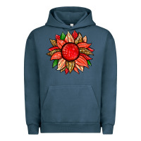 Pigment Midnight Navy strawberry sunflower Urban Hoodie - Zillion Design Studio