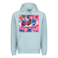 Blue Mist peace love stitch Premium Hoodie - Zillion Design Studio