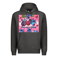 Charcoal Heather peace love stitch Premium Hoodie - Zillion Design Studio