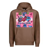 Chestnut peace love stitch Premium Hoodie - Zillion Design Studio