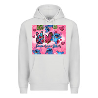 Dove Grey peace love stitch Premium Hoodie - Zillion Design Studio
