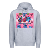 Heather Grey peace love stitch Premium Hoodie - Zillion Design Studio