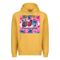 Mustard peace love stitch Premium Hoodie - Zillion Design Studio