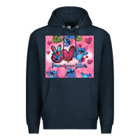Navy peace love stitch Premium Hoodie - Zillion Design Studio