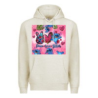 Oatmeal Heather peace love stitch Premium Hoodie - Zillion Design Studio