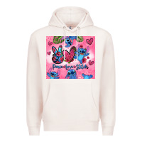 Pale Pink peace love stitch Premium Hoodie - Zillion Design Studio