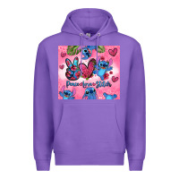 Purple peace love stitch Premium Hoodie - Zillion Design Studio