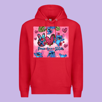 Peace Love Stitch Premium Hoodie Designed By Zillion Design Studio