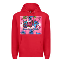 Red peace love stitch Premium Hoodie - Zillion Design Studio