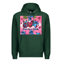 Sports Green peace love stitch Premium Hoodie - Zillion Design Studio
