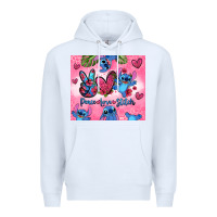White peace love stitch Premium Hoodie - Zillion Design Studio