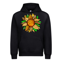 Black pineapple sunflower Urban Hoodie - Zillion Design Studio