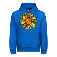 Cobalt pineapple sunflower Urban Hoodie - Zillion Design Studio