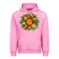 Fuchsia Pink pineapple sunflower Urban Hoodie - Zillion Design Studio