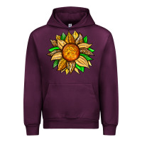 Mauve Wine pineapple sunflower Urban Hoodie - Zillion Design Studio