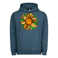 Pigment Midnight Navy pineapple sunflower Urban Hoodie - Zillion Design Studio