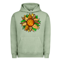 Pigment Oil Green pineapple sunflower Urban Hoodie - Zillion Design Studio