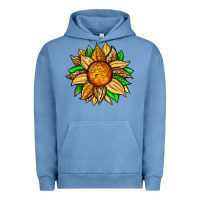 Pigment Pebble Blue pineapple sunflower Urban Hoodie - Zillion Design Studio