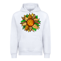White pineapple sunflower Urban Hoodie - Zillion Design Studio