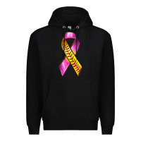 Black Breast Cancer Ribbon Softball Premium Hoodie - texasbilliewilder