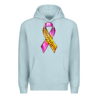 Blue Mist Breast Cancer Ribbon Softball Premium Hoodie - texasbilliewilder