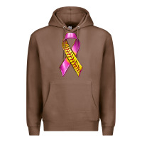 Chestnut Breast Cancer Ribbon Softball Premium Hoodie - texasbilliewilder