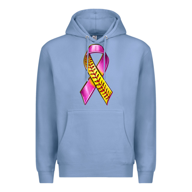 Breast Cancer Ribbon Softball Premium Hoodie by texasbilliewilder | Teevron