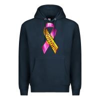 Navy Breast Cancer Ribbon Softball Premium Hoodie - texasbilliewilder