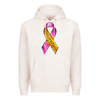 Pale Pink Breast Cancer Ribbon Softball Premium Hoodie - texasbilliewilder