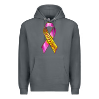 Rock Breast Cancer Ribbon Softball Premium Hoodie - texasbilliewilder