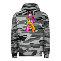 Slate Camo Breast Cancer Ribbon Softball Premium Hoodie - texasbilliewilder