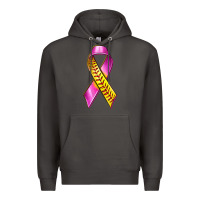 Smoke Breast Cancer Ribbon Softball Premium Hoodie - texasbilliewilder