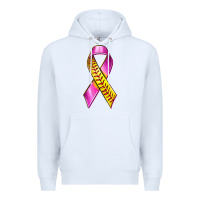White Breast Cancer Ribbon Softball Premium Hoodie - texasbilliewilder