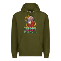 Army Green happy thanksgiving turkey Premium Hoodie - RanaPortraitStore