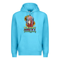 Ocean Blue happy thanksgiving turkey Premium Hoodie - RanaPortraitStore