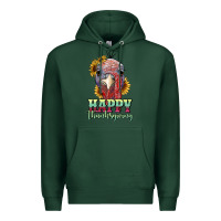 Sports Green happy thanksgiving turkey Premium Hoodie - RanaPortraitStore