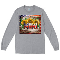 Heather Grey patriotic mini  tumbler Long Sleeve Tee - BarkalooDesign