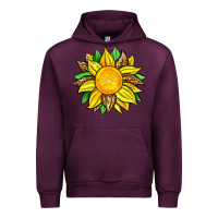 Mauve Wine lemon sunflower Urban Hoodie - Zillion Design Studio