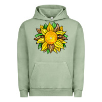 Pigment Oil Green lemon sunflower Urban Hoodie - Zillion Design Studio